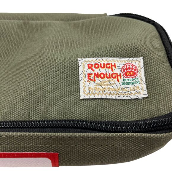 Rough Enough Small Tool Bag Pouch Zipper Big Pencil Case Set of Two Olive Green - Picture 3 of 16